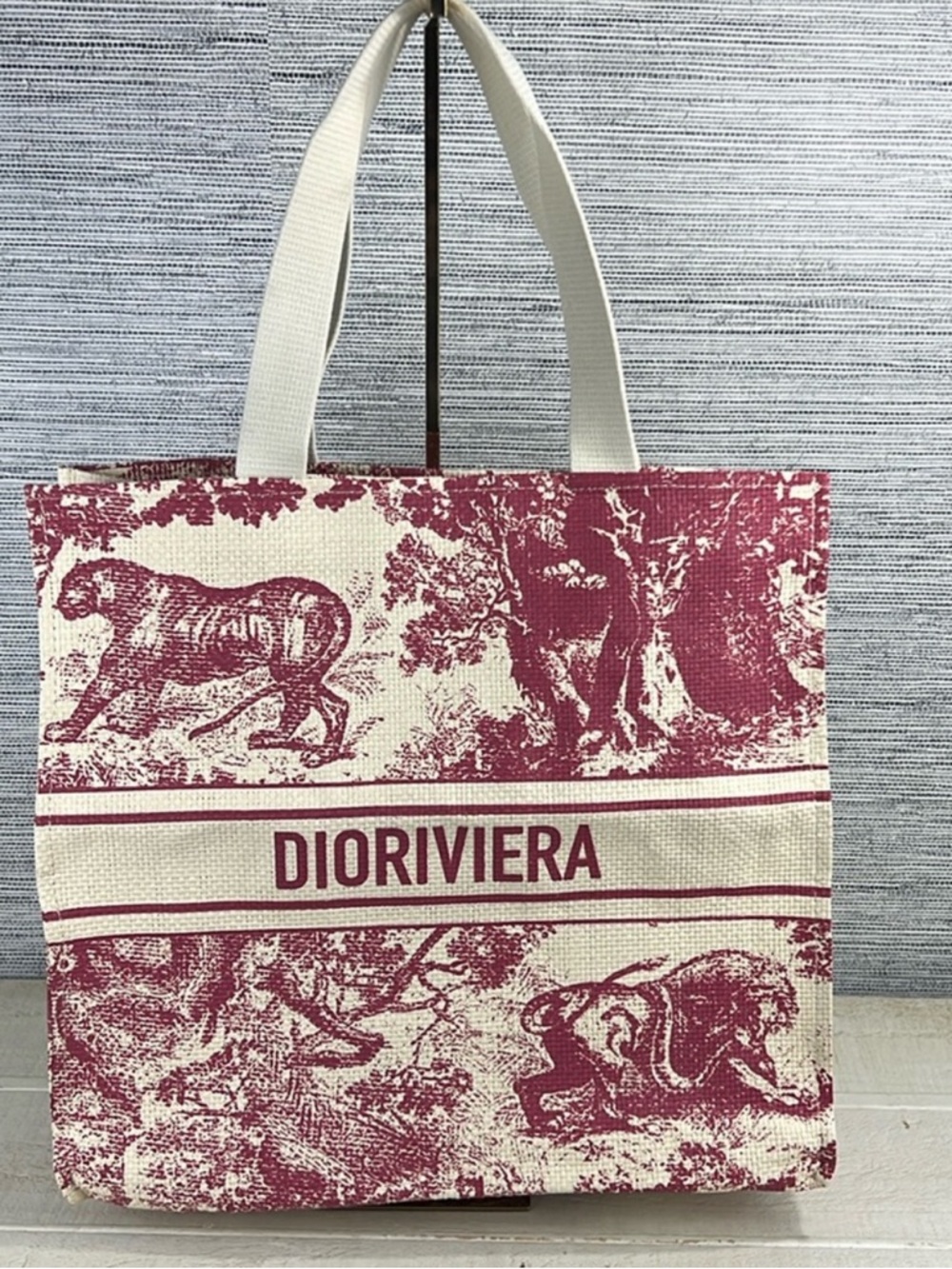 Dior Toile de Jouy Red and Cream Christian Dior Tote - Picture 2 of 5